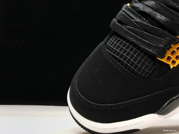 One Kick Royalty Black Metallic Jordan Air 308497-032 Gold-White 4 0815